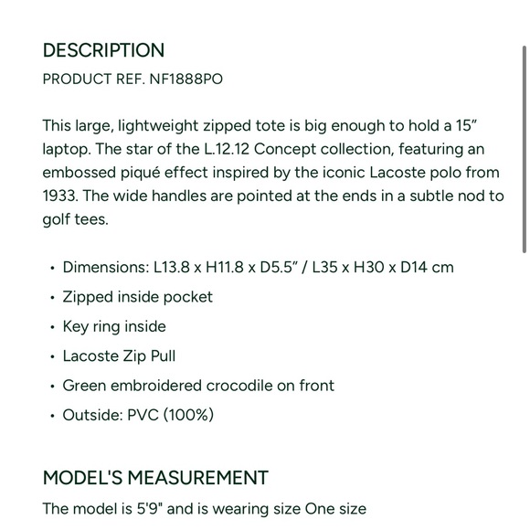 Lacoste large L.12.12 concept tote bag - Picture 9 of 9
